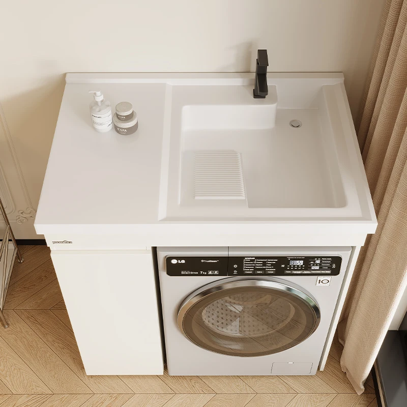 Washing machine cabinet table Integrated Combination balcony sink Significant other basin Corner cutting custom with rubbing
Washing machine cabinet table Integrated Combination balcony sink Significant other basin Corner cutting custom with rubbing