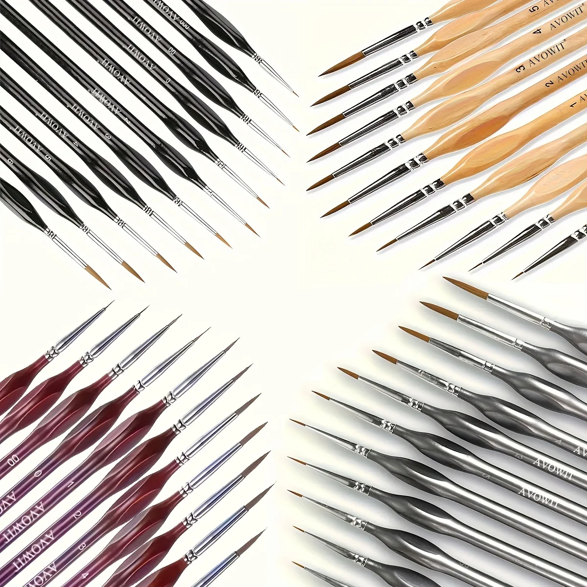 44pcs brush set, 4 colors, suitable for micro painting, acrylic, watercolor, oil painting, model making, line drawing brush
44pcs brush set, 4 colors, suitable for micro painting, acrylic, watercolor, oil painting, model making, line drawing brush