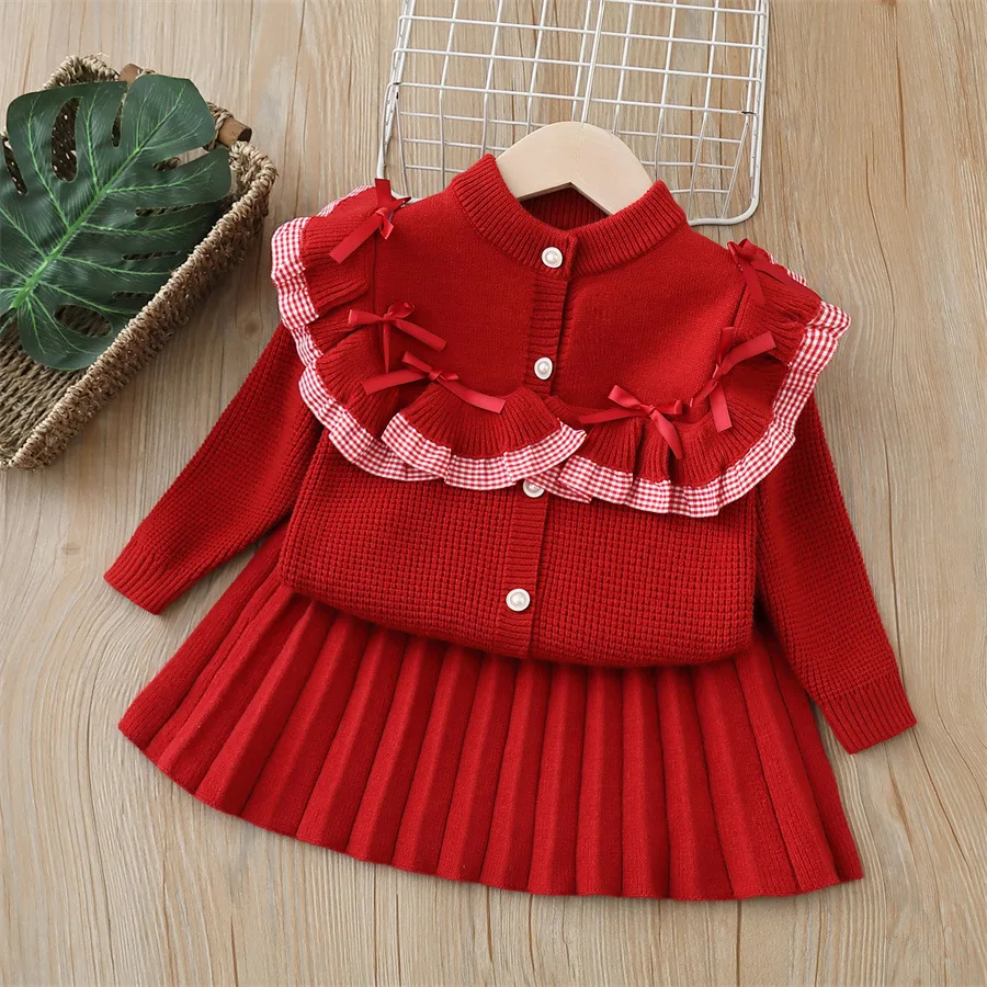 Girls Knitted Clothing Sets Spring Autumn Children Woolen Jersey Sweaters Tops Skirts Christmas Party Dress Suit Baby Outfit Kid
Girls Knitted Clothing Sets Spring Autumn Children Woolen Jersey Sweaters Tops Skirts Christmas Party Dress Suit Baby Outfit Kid