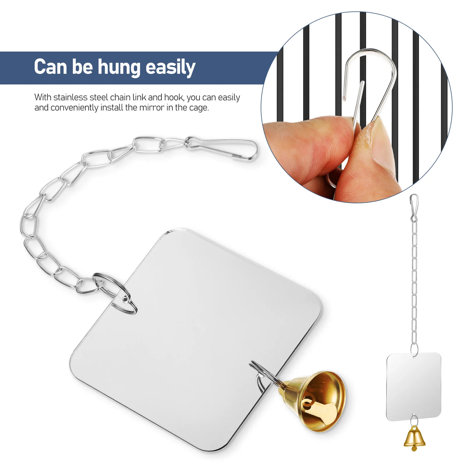 2Pcs Bird Mirror Bell Swing Hanging Parrot Cage Accessories for Small Medium Parakeet Cockatiel Conure Finch Bird Mirror
2Pcs Bird Mirror Bell Swing Hanging Parrot Cage Accessories for Small Medium Parakeet Cockatiel Conure Finch Bird Mirror