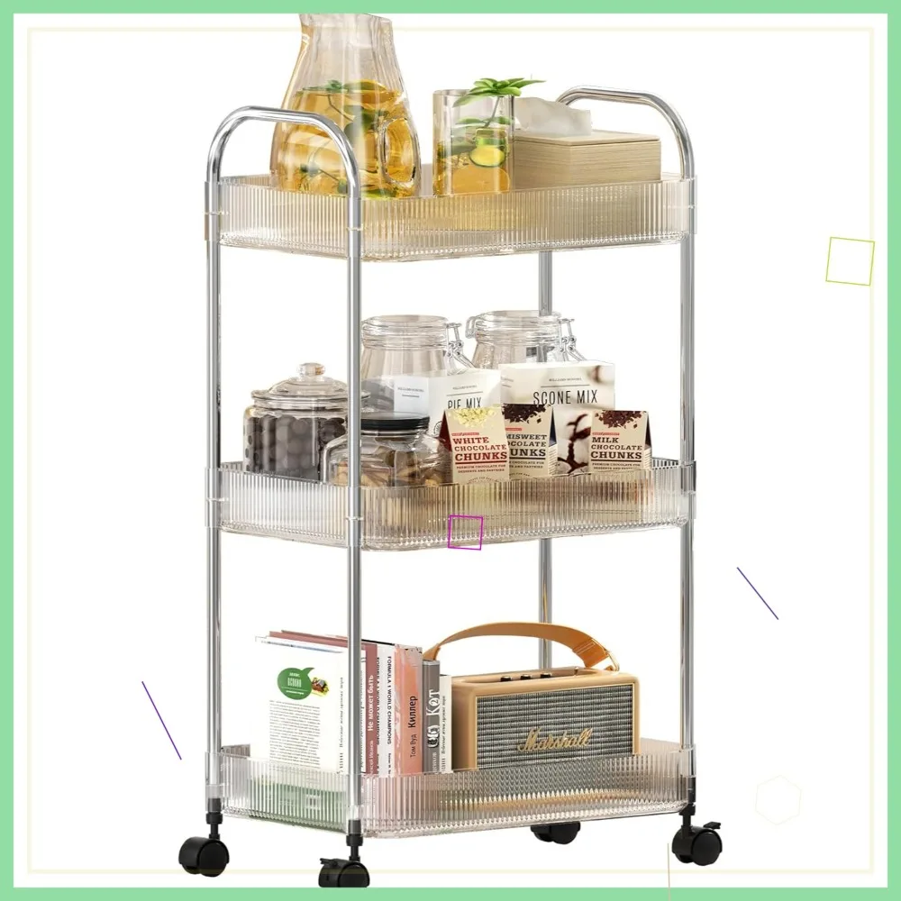 Трехуровневая тележка на колесиках с блокирующимися колесами, прозрачная акриловая универсальная тележка-органайзер для кухни, ванной, детской, прачечной
Трехуровневая тележка на колесиках с блокирующимися колесами, прозрачная акриловая универсальная тележка-органайзер для кухни, ванной, детской, прачечной