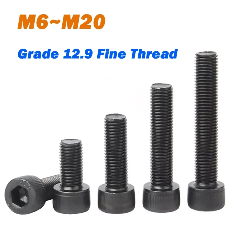 Screw M6 M8 M10 M12~M20 Pitch 0.75/1.0/1.25/1.5mm Black Fine Thread Grade 12.9 Carbon Steel Hex Socket Head Cap Screw Allen Bolt
Screw M6 M8 M10 M12~M20 Pitch 0.75/1.0/1.25/1.5mm Black Fine Thread Grade 12.9 Carbon Steel Hex Socket Head Cap Screw Allen Bolt