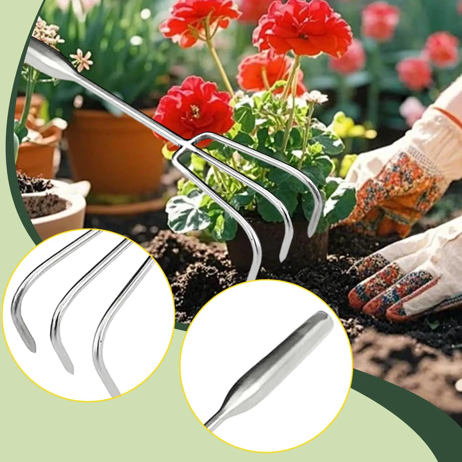 Multipurpose Small Garden Rake Ergonomic Handle for Weeding Soil Cultivation Beach Sand Collecting
Multipurpose Small Garden Rake Ergonomic Handle for Weeding Soil Cultivation Beach Sand Collecting