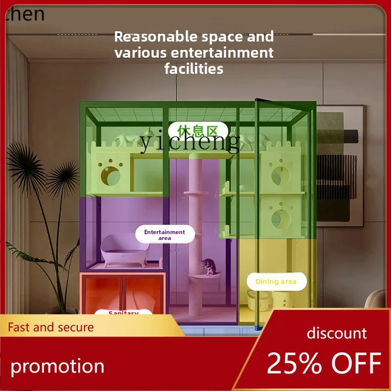 ZML Panoramic Cat Villa Household Cat Cage Extra Large Space Indoor Cat House Glass Display
ZML Panoramic Cat Villa Household Cat Cage Extra Large Space Indoor Cat House Glass Display