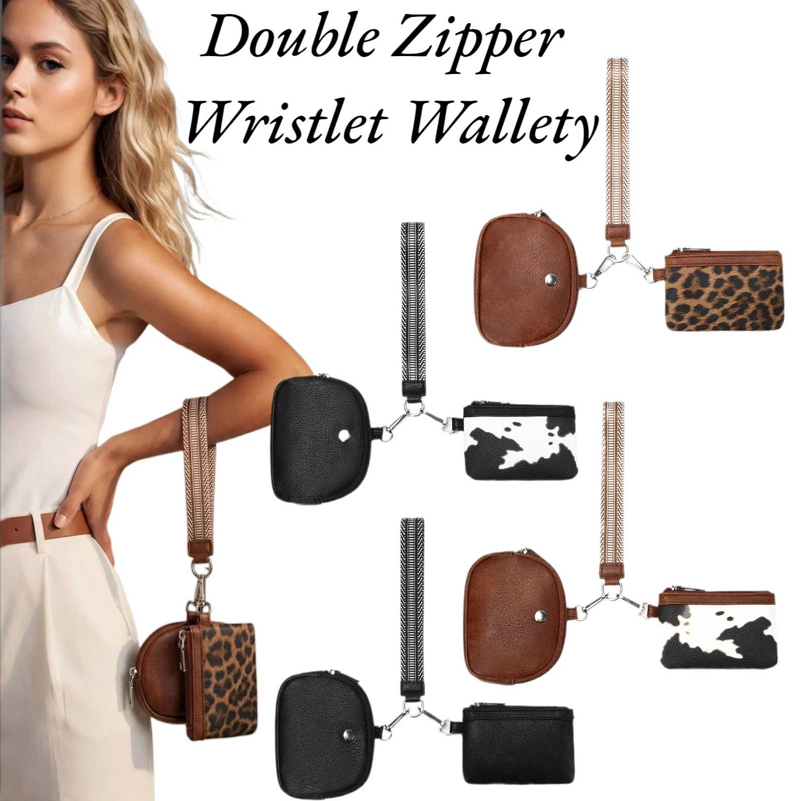 2-in-1 Detachable Wristlet Bag Leopard Print PU Leather Dual Pouches Organizer Coin Purse for Women Daily Travel Party
2-in-1 Detachable Wristlet Bag Leopard Print PU Leather Dual Pouches Organizer Coin Purse for Women Daily Travel Party