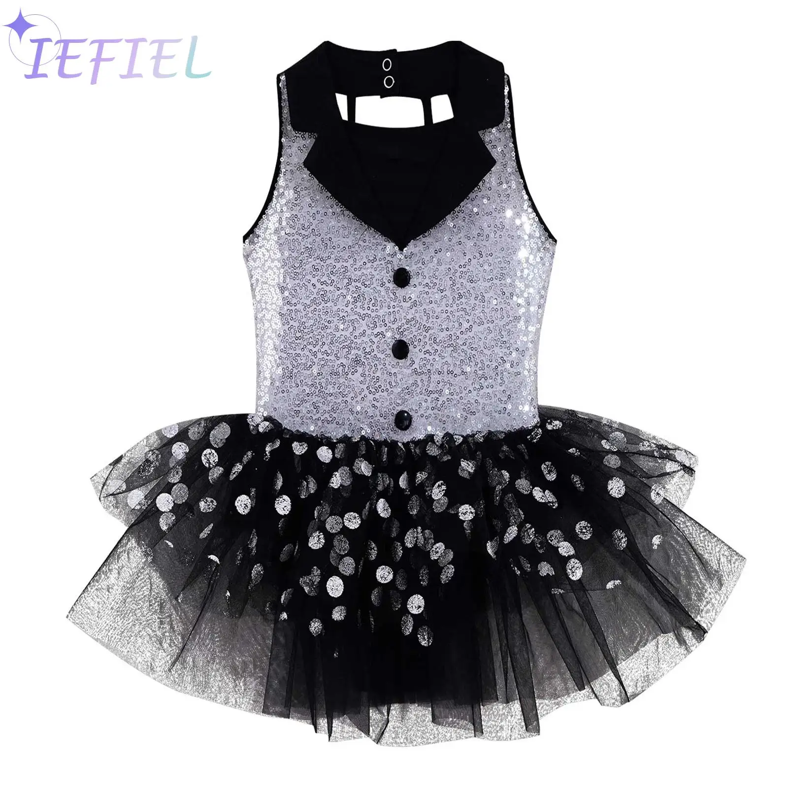 Girls Hollow Back Sequins Decor Polka Dots Print Tutu Mesh Ballet Jazz Dance Dress Kids Fancy Dress-up Stage Performance Party
Girls Hollow Back Sequins Decor Polka Dots Print Tutu Mesh Ballet Jazz Dance Dress Kids Fancy Dress-up Stage Performance Party