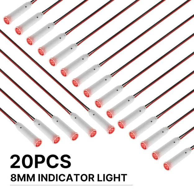 FILN 20PCS 8mm LED Indicator Lamp IP67 Waterproof Warning Lights 12V-24V/110V-220V for Car Marine Factory Equipment Status Panel
FILN 20PCS 8mm LED Indicator Lamp IP67 Waterproof Warning Lights 12V-24V/110V-220V for Car Marine Factory Equipment Status Panel