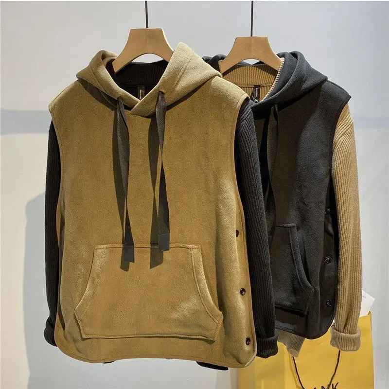2022 Vest Women autumn Thin Outer Wear Sleeveless Hooded Sweatshirt Loose Slim Jacket Tank Tops Solid Crop Top Clothing
2022 Vest Women autumn Thin Outer Wear Sleeveless Hooded Sweatshirt Loose Slim Jacket Tank Tops Solid Crop Top Clothing