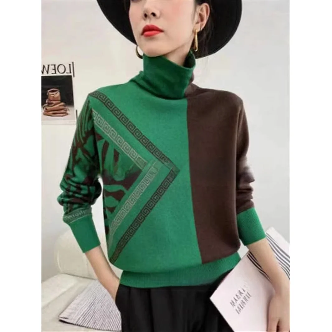 New Arrival Women's High Neck Long Sleeve Knitted Sweater Casual Style Fashionable Loose Fit Geometric Pattern Crew Neck
New Arrival Women's High Neck Long Sleeve Knitted Sweater Casual Style Fashionable Loose Fit Geometric Pattern Crew Neck