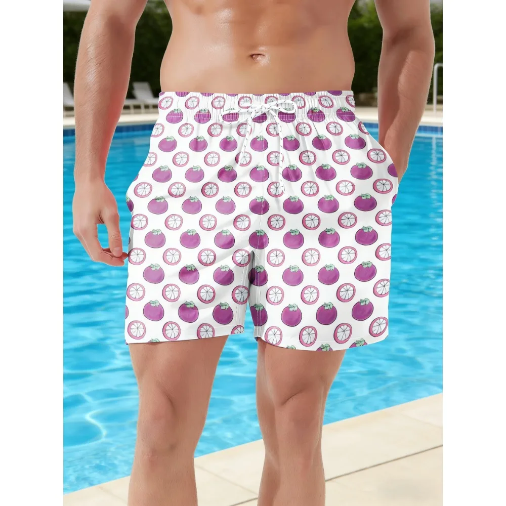 Mangosteen Fruit Print Swim Trunks Quick Dry Drawstring Elastic Waist Pockets Beach Shorts Summer Tropical Hawaii Board Shorts
Mangosteen Fruit Print Swim Trunks Quick Dry Drawstring Elastic Waist Pockets Beach Shorts Summer Tropical Hawaii Board Shorts