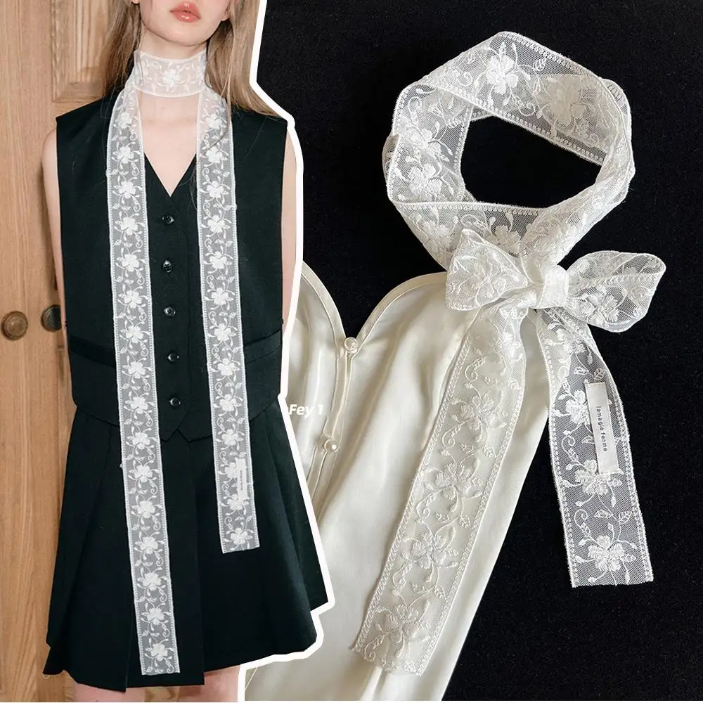 Hair Scarf Headband French Style Long Lace Narrow Scarf Floral Embroidery Ribbon Scarves Cute Neckerchief silk scarves woman
Hair Scarf Headband French Style Long Lace Narrow Scarf Floral Embroidery Ribbon Scarves Cute Neckerchief silk scarves woman