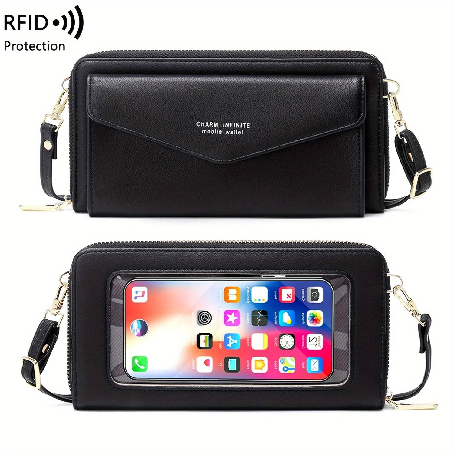 1pc Mini Crossbody Phone Bag Purse with High Transparency Film Touchscreen Capability Sensitive to Face ID Unlock - Secure Zippe
1pc Mini Crossbody Phone Bag Purse with High Transparency Film Touchscreen Capability Sensitive to Face ID Unlock - Secure Zippe