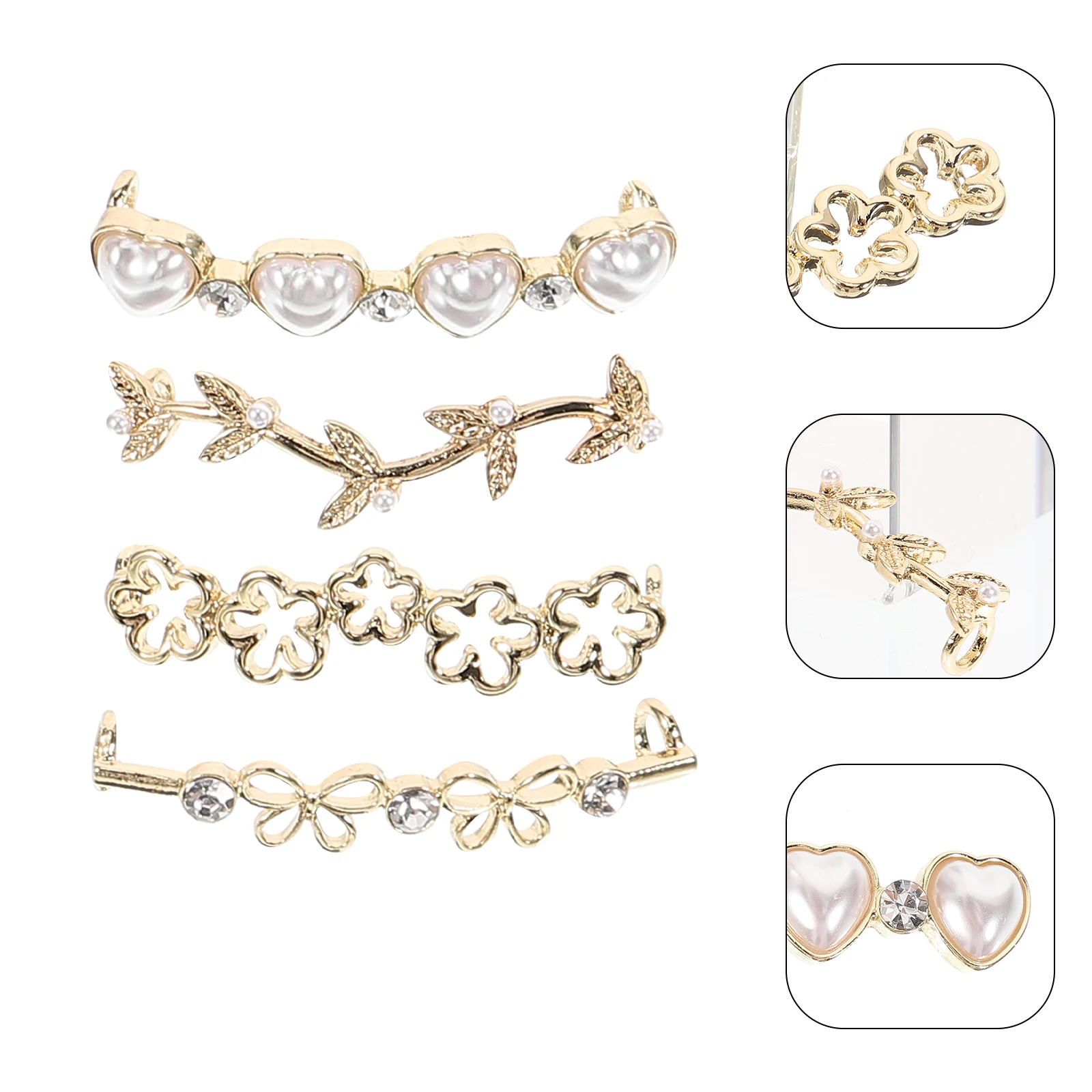 4 Pcs Pearl Bow Rhinestone Clips Accessories for Sneakers Decorations Wedding Party Cherry Blossom Metal Bow Leaf
4 Pcs Pearl Bow Rhinestone Clips Accessories for Sneakers Decorations Wedding Party Cherry Blossom Metal Bow Leaf