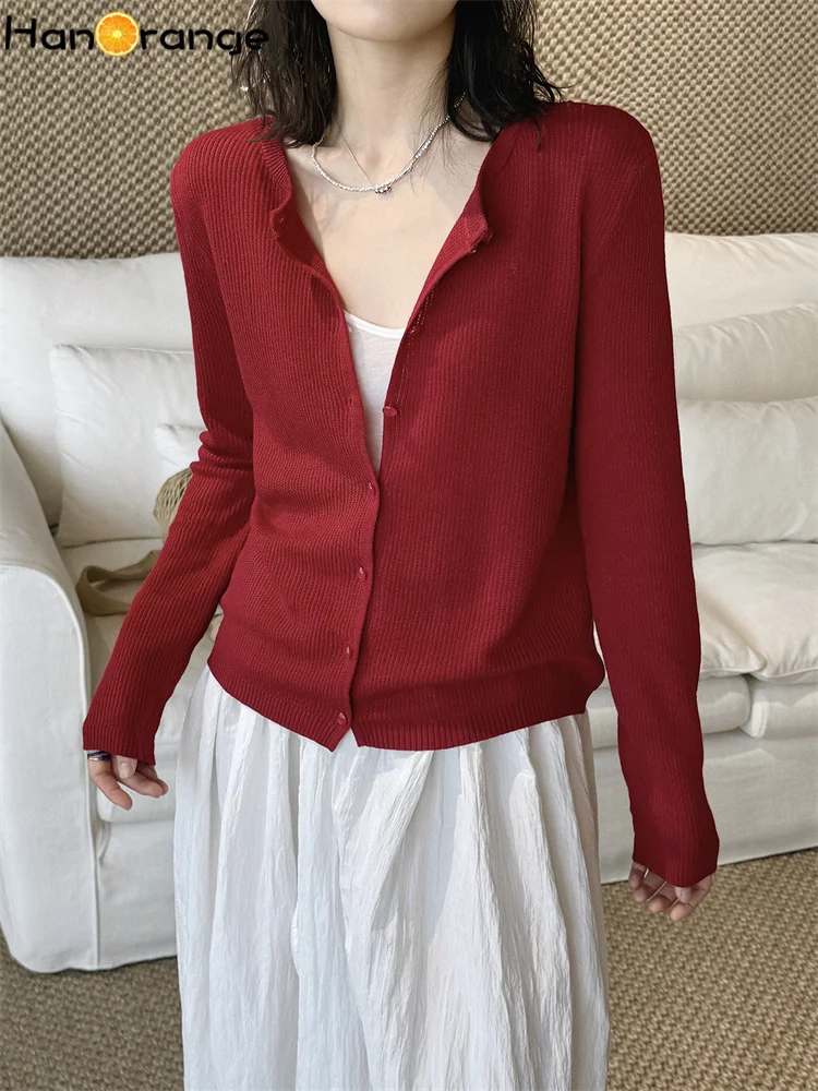 HanOrange 2026 Summer Lazy O-Neck Single Breasted Wool Knitted Sweater Women Loose Top Apricot/Gray/Blue/Red
HanOrange 2026 Summer Lazy O-Neck Single Breasted Wool Knitted Sweater Women Loose Top Apricot/Gray/Blue/Red