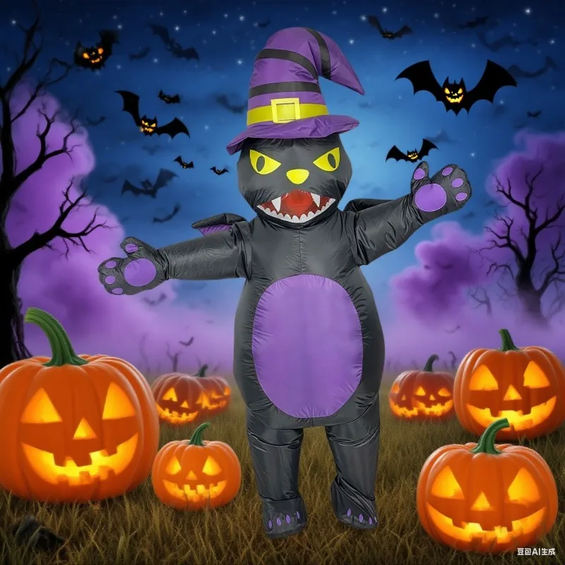 Inflatable cat costume Inflatable witch cat jumpsuit inflates through the air funny fancy dress Halloween cosplay party
Inflatable cat costume Inflatable witch cat jumpsuit inflates through the air funny fancy dress Halloween cosplay party