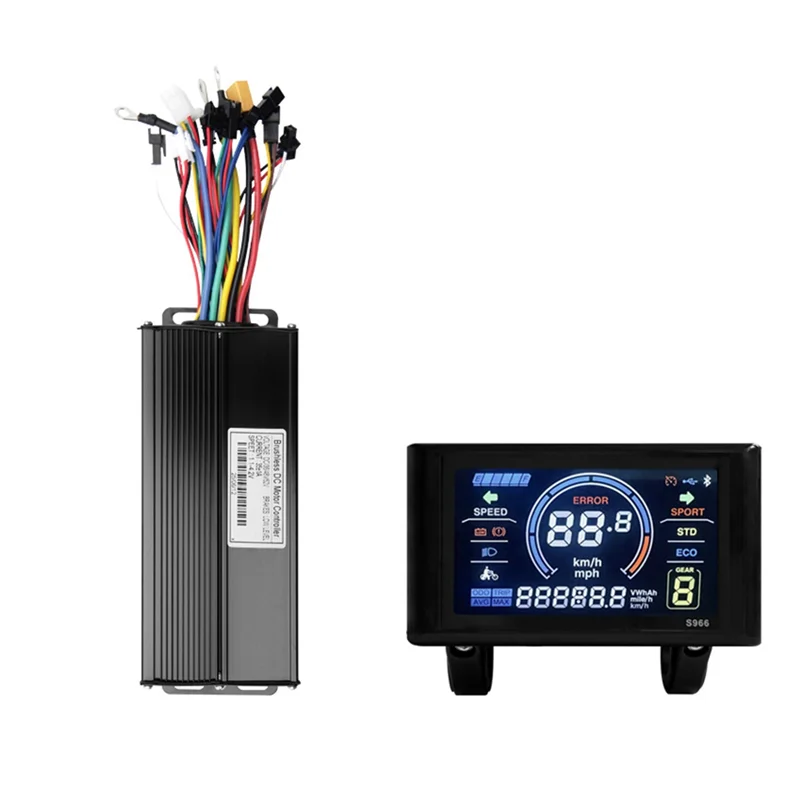 Electric Bike Display Meter S966 Color Screen 35A 36V/48V/52V Sine Wave Controller Kit For Scooter E-Bike Modification
Electric Bike Display Meter S966 Color Screen 35A 36V/48V/52V Sine Wave Controller Kit For Scooter E-Bike Modification