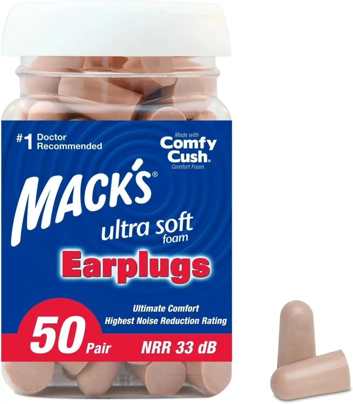 Ultra Soft Foam Earplugs 33dB for Sleeping, Snoring, Travel, Concerts, Studying, Work
Ultra Soft Foam Earplugs 33dB for Sleeping, Snoring, Travel, Concerts, Studying, Work