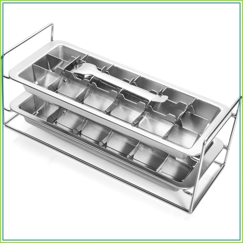 Stainless Steel Ice Cube Tray 2 Pack, 36 Large Cube Slots. Eco Friendly Freezer Mold with Easy Release Lever. Stackable Vintage Ice-Making
Stainless Steel Ice Cube Tray 2 Pack, 36 Large Cube Slots. Eco Friendly Freezer Mold with Easy Release Lever. Stackable Vintage Ice-Making