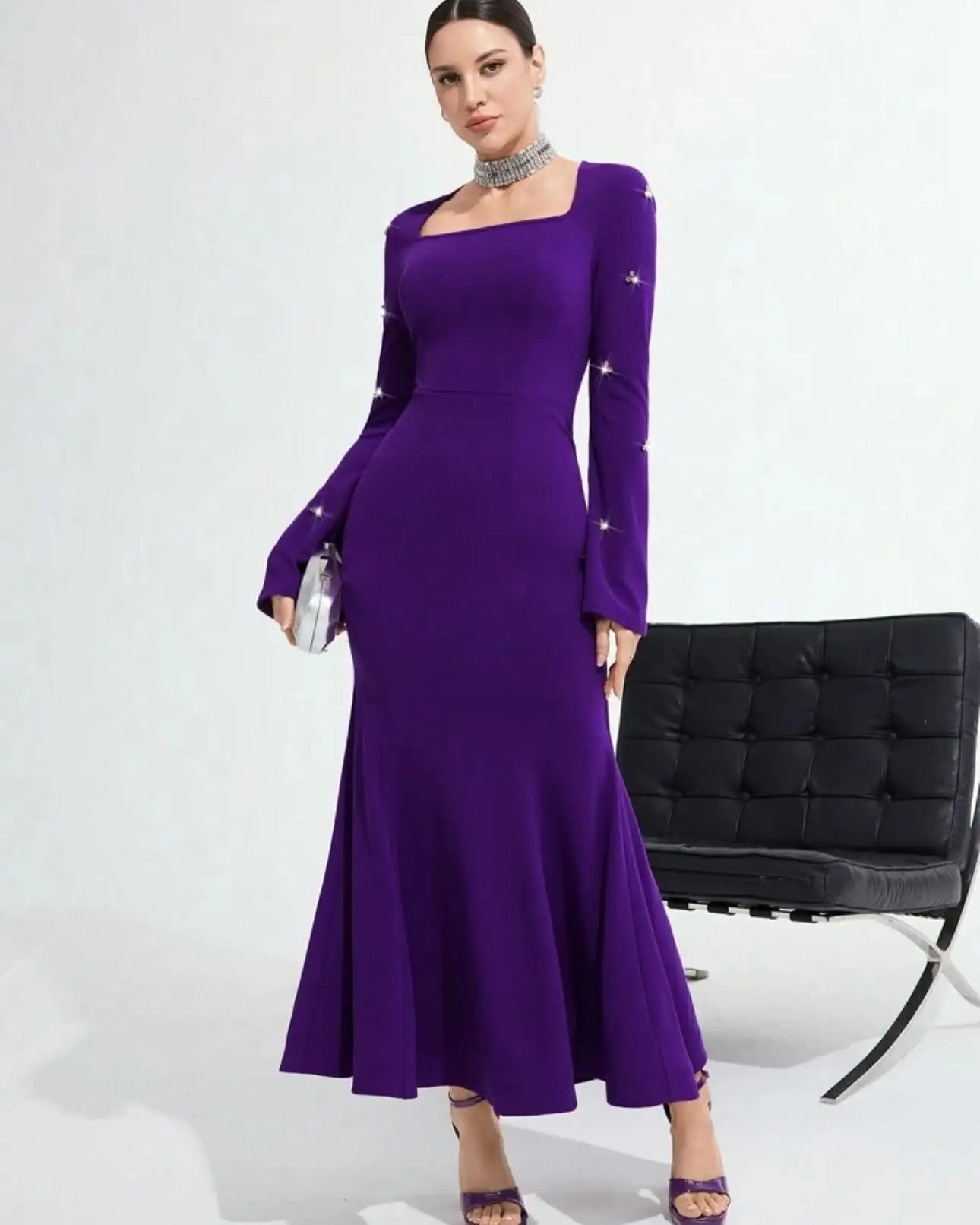 Customized Temperament Mermaid Square Collar Crystal Evening Dresses Graceful Long Sleeves Vestido De Festa Robe de soirée
Customized Temperament Mermaid Square Collar Crystal Evening Dresses Graceful Long Sleeves Vestido De Festa Robe de soirée