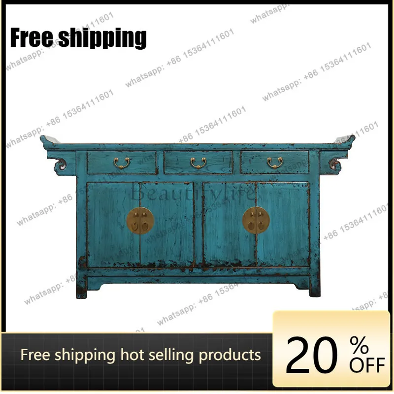 XX. New Chinese-style solid wood antique and old warped entrance foyer locker
XX. New Chinese-style solid wood antique and old warped entrance foyer locker