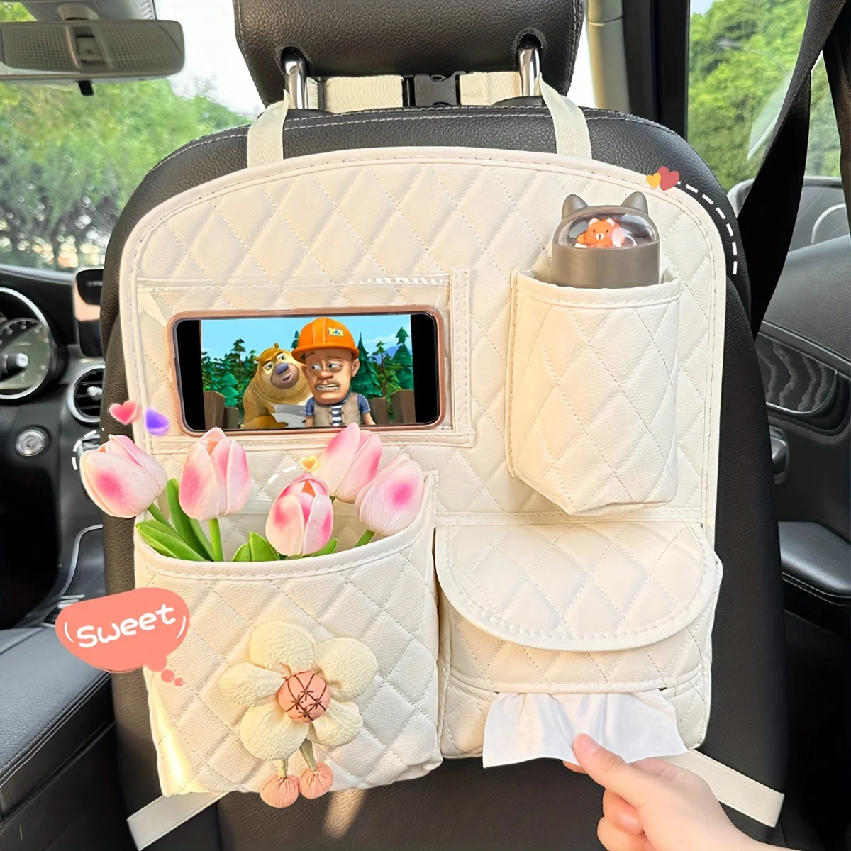Car Organizer Seat Back Storage Bag Cup Holder Multi-functional Storage Bag With Tissue Box Holder Anti-dirty Protective Pad
Car Organizer Seat Back Storage Bag Cup Holder Multi-functional Storage Bag With Tissue Box Holder Anti-dirty Protective Pad