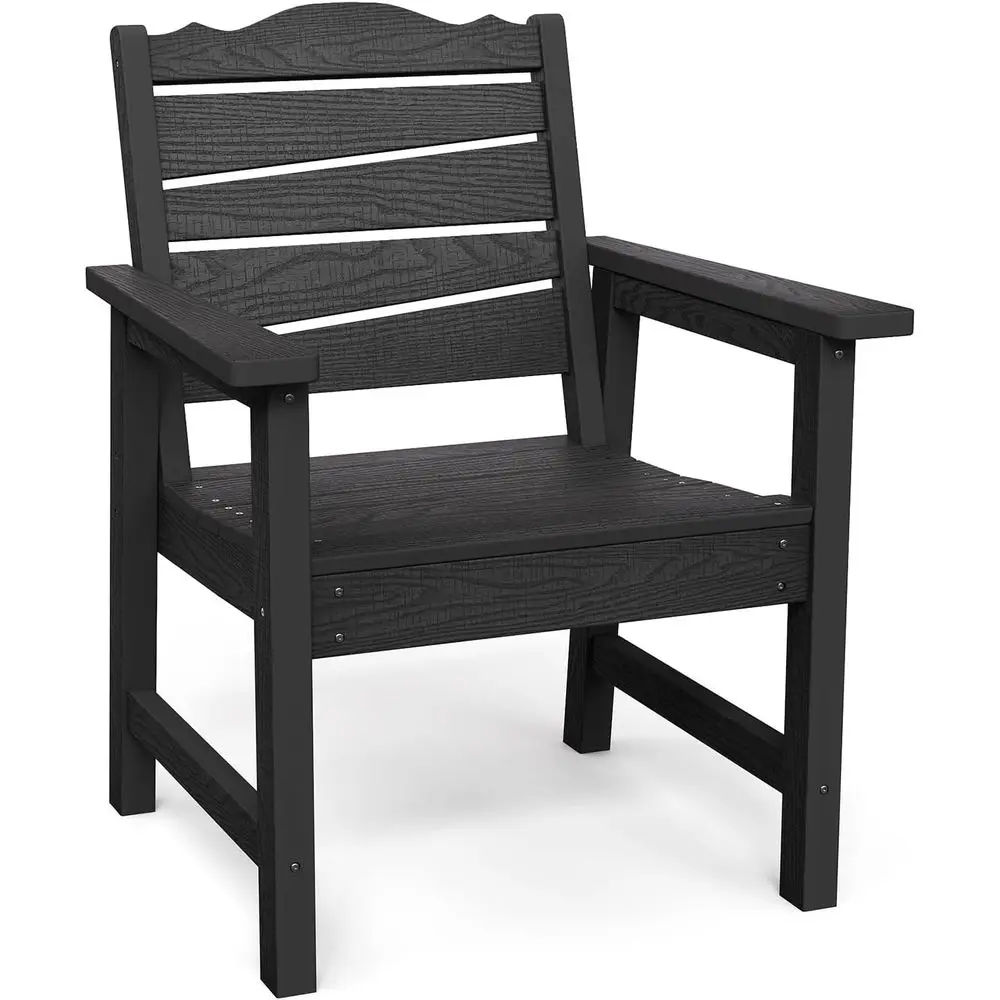 Ergonomic Curved Seat Poly Lumber Patio Chairs, 400lbs Capacity, Ideal for Outdoor Dining, Garden, Porch, and Backyard, Black
Ergonomic Curved Seat Poly Lumber Patio Chairs, 400lbs Capacity, Ideal for Outdoor Dining, Garden, Porch, and Backyard, Black