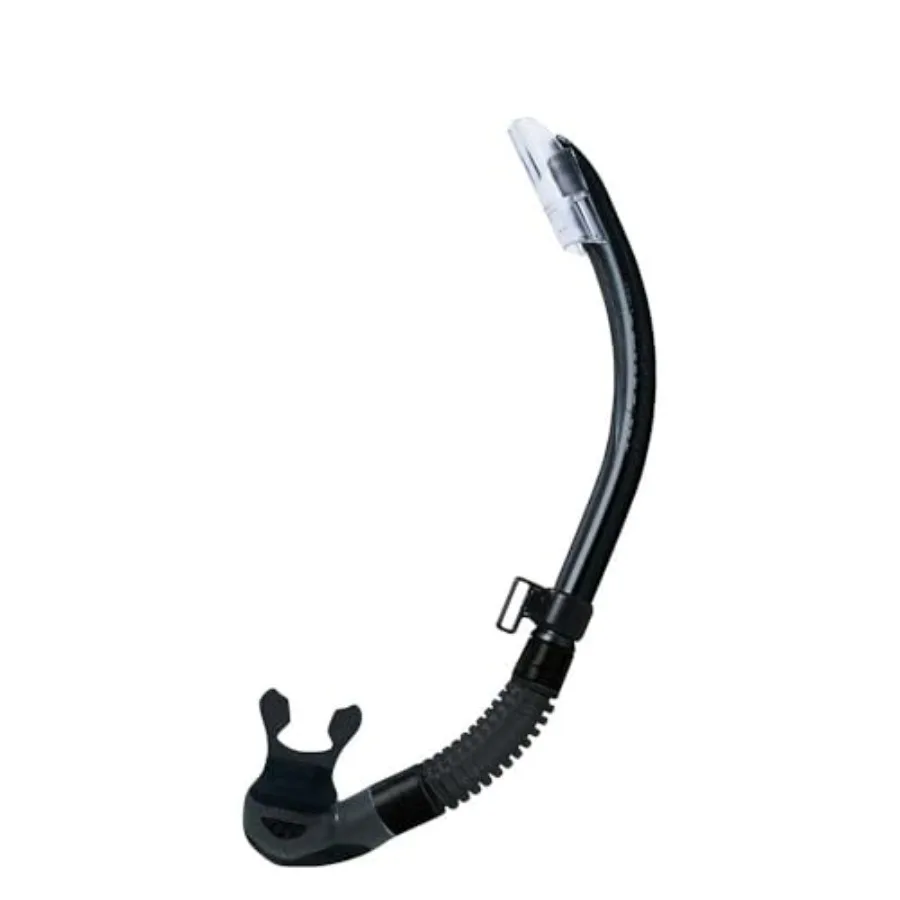 Scuba diving and snorkeling; silicone and polycarbonate; matte gray; ultra-dry purge valve and ergonomic mouthpiece
Scuba diving and snorkeling; silicone and polycarbonate; matte gray; ultra-dry purge valve and ergonomic mouthpiece