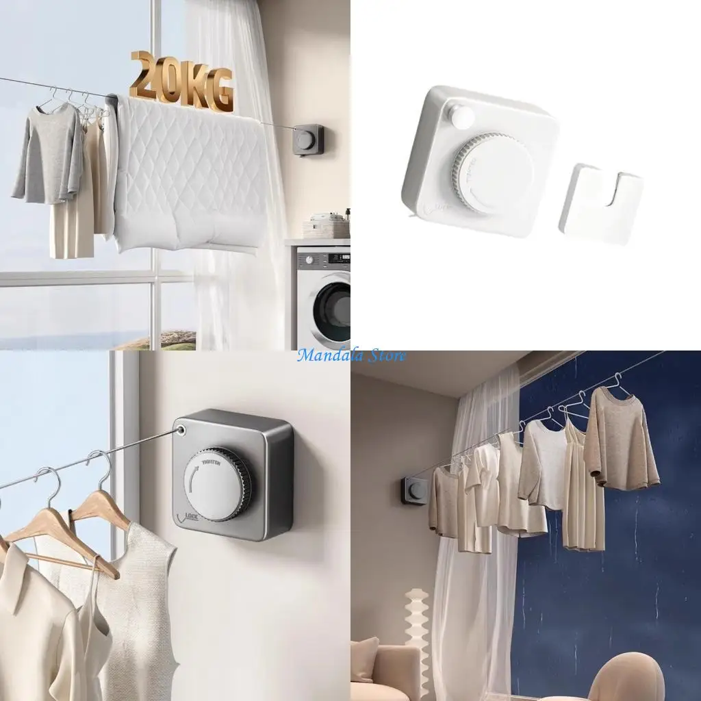 U2JC Wall Mounted Retractable Laundry Rope 14ft Stainless Steel Clothesline With Locking Mechanism Indoor Outdoor
U2JC Wall Mounted Retractable Laundry Rope 14ft Stainless Steel Clothesline With Locking Mechanism Indoor Outdoor