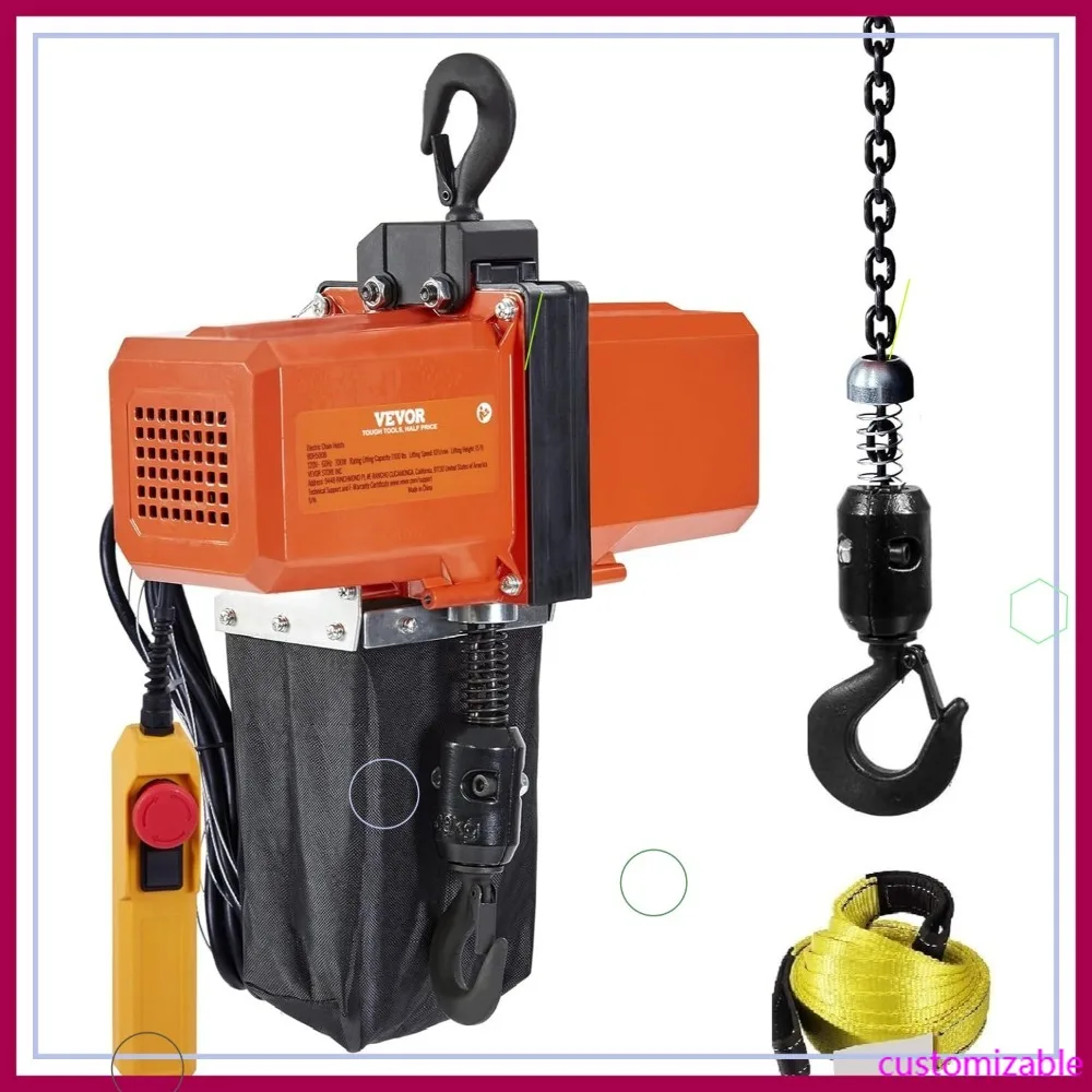 Электрическая цепная таль на 1100 фунтов, высота подъема 15 футов, 120В, подвесной кран с дистанционным управлением для гаража и мастерской
Электрическая цепная таль на 1100 фунтов, высота подъема 15 футов, 120В, подвесной кран с дистанционным управлением для гаража и мастерской