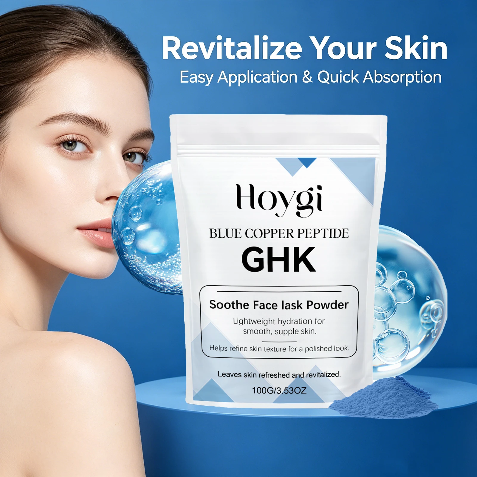 Blue Copper Peptide Ghk Mask Powder DIY Soft Facial Mask Powder Lightweight Hydration Brightening Dull Skin Facial Apply Mask
Blue Copper Peptide Ghk Mask Powder DIY Soft Facial Mask Powder Lightweight Hydration Brightening Dull Skin Facial Apply Mask
