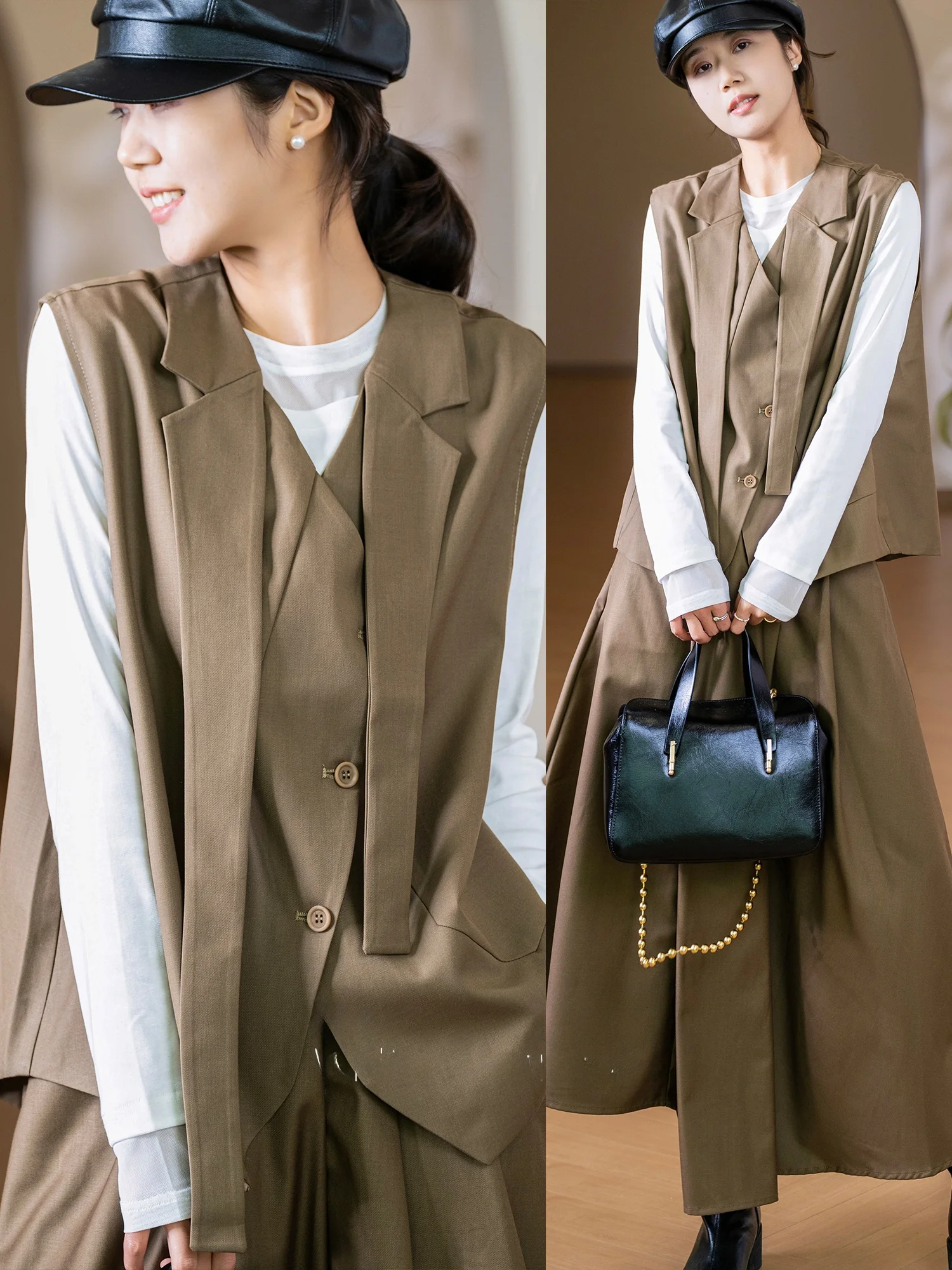 Ele Deconstructed Houtooth Lenzing Vest Jaet Series Quiet Luxury Faionable Women's Svel Coat
Ele Deconstructed Houtooth Lenzing Vest Jaet Series Quiet Luxury Faionable Women's Svel Coat