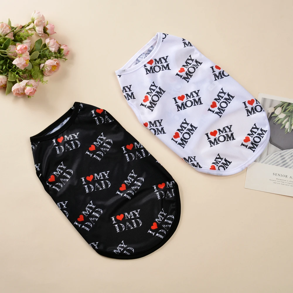 Breathable Pet Clothes Fashion Heart Print Vest for Small Medium Dogs Cats Summer T-shirt Love Mom Dad Pets Costume Chihuahua
Breathable Pet Clothes Fashion Heart Print Vest for Small Medium Dogs Cats Summer T-shirt Love Mom Dad Pets Costume Chihuahua