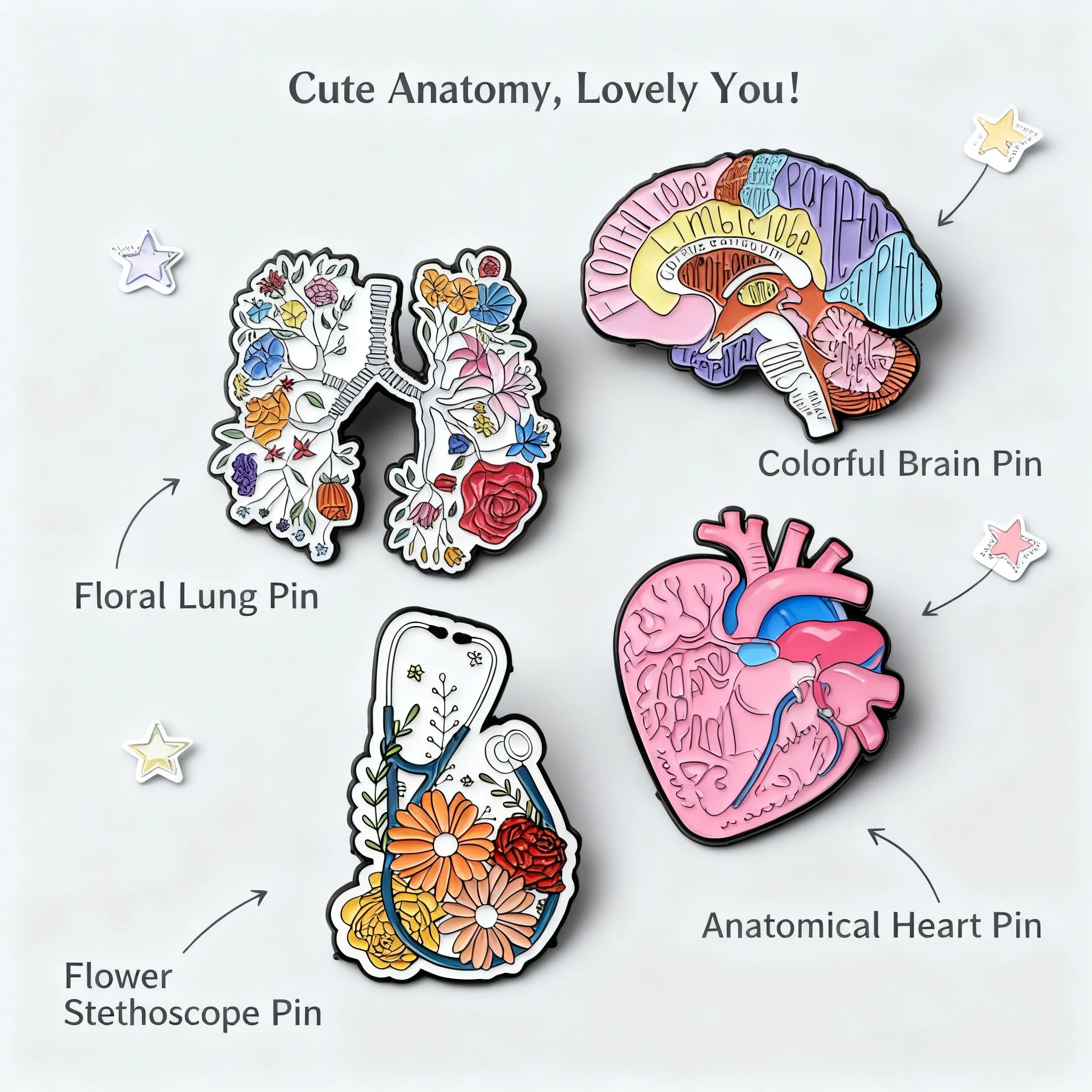 Doctor Gift Brain Heart Lung Brooch Pin Medical Alloy Badge Backpack Clothing Accessories
Doctor Gift Brain Heart Lung Brooch Pin Medical Alloy Badge Backpack Clothing Accessories