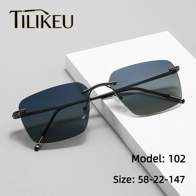New Photochromic Rimless Sunglasses for Men Classic Korean Square Driving Anti Glare Shades UV400 Fishing Polarized Sun Glasses
New Photochromic Rimless Sunglasses for Men Classic Korean Square Driving Anti Glare Shades UV400 Fishing Polarized Sun Glasses