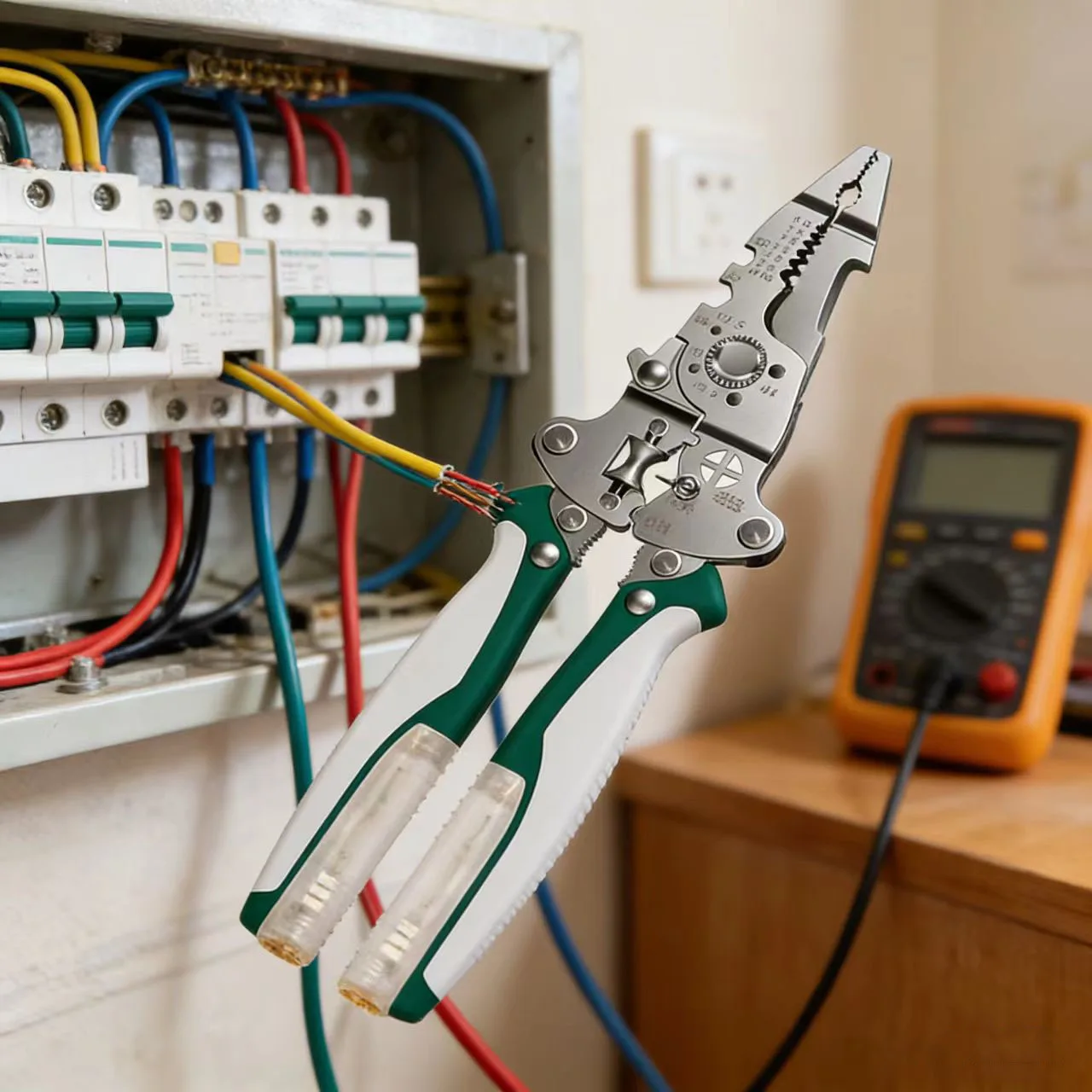 Многофункциональные электрические клещи 20-в-1: складные, для зачистки проводов, резки и обжима, с тестером напряжения
Многофункциональные электрические клещи 20-в-1: складные, для зачистки проводов, резки и обжима, с тестером напряжения 