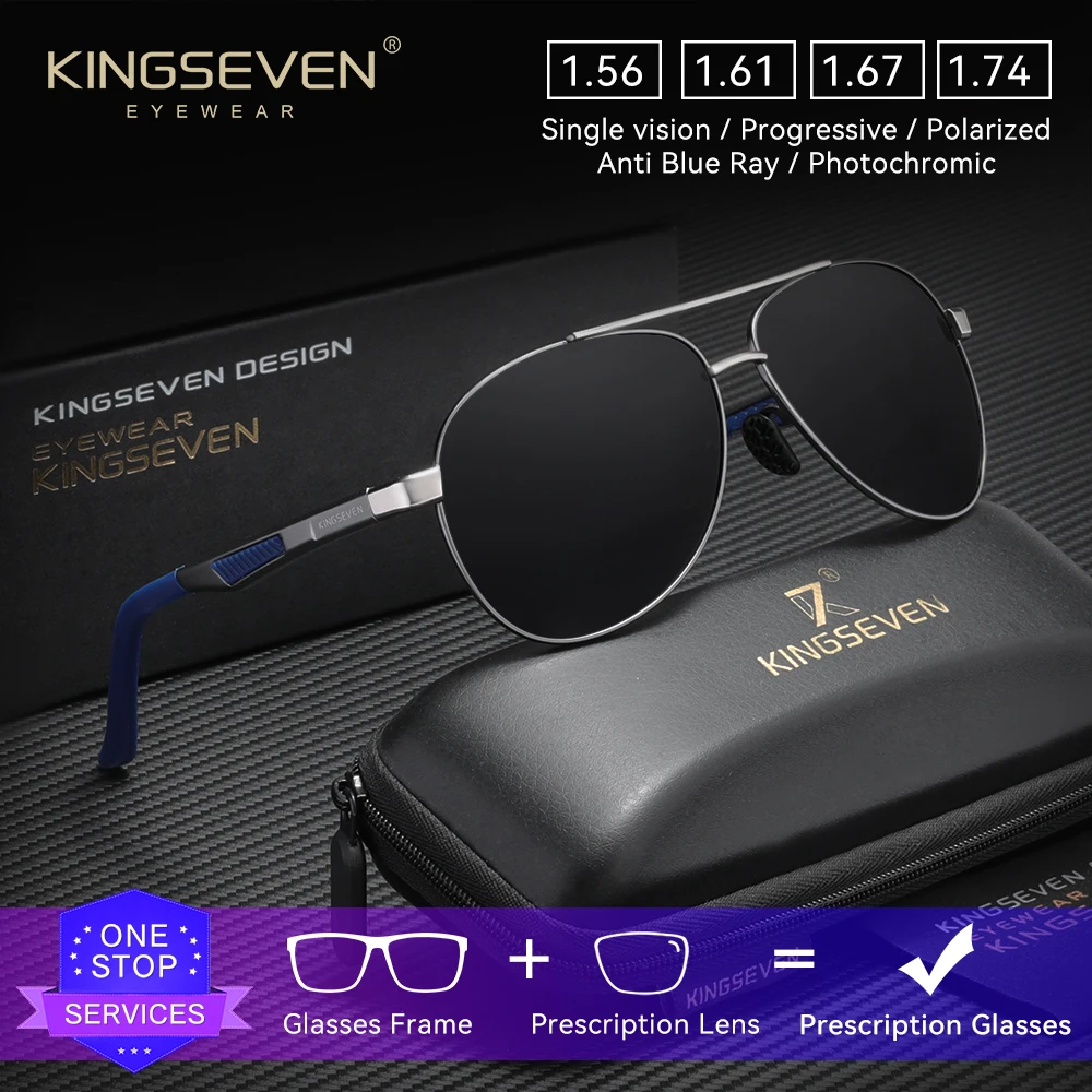 KINGSEVEN модные солнцезащитные очки-пилот с оптическими линзами по рецепту, прогрессивные очки для близорукости и дальнозоркости, классические мужские/женские очки
KINGSEVEN модные солнцезащитные очки-пилот с оптическими линзами по рецепту, прогрессивные очки для близорукости и дальнозоркости, классические мужские/женские очки