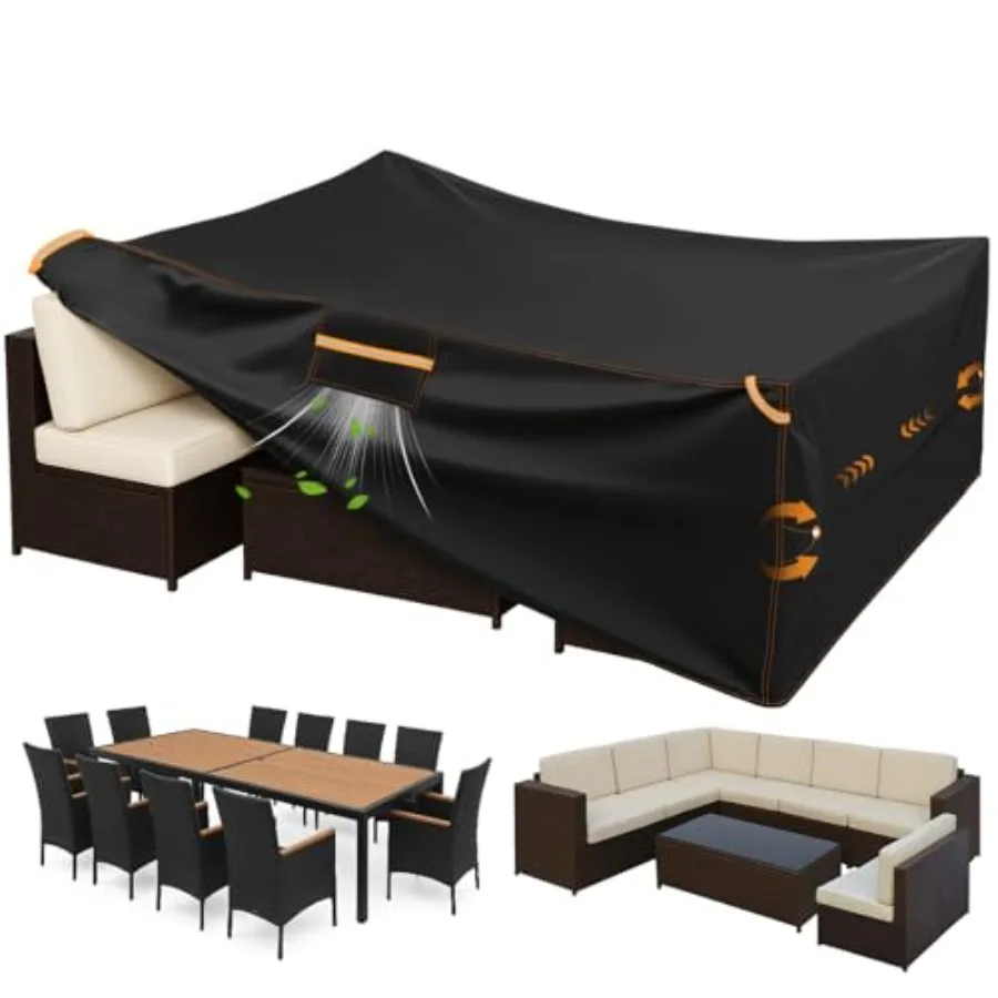 Extra Large Weatherproof Outdoor Furniture Cover, Heavy Duty Waterproof Oxford Outdoor Dining Table Tarp Patio Set Cover with V
Extra Large Weatherproof Outdoor Furniture Cover, Heavy Duty Waterproof Oxford Outdoor Dining Table Tarp Patio Set Cover with V