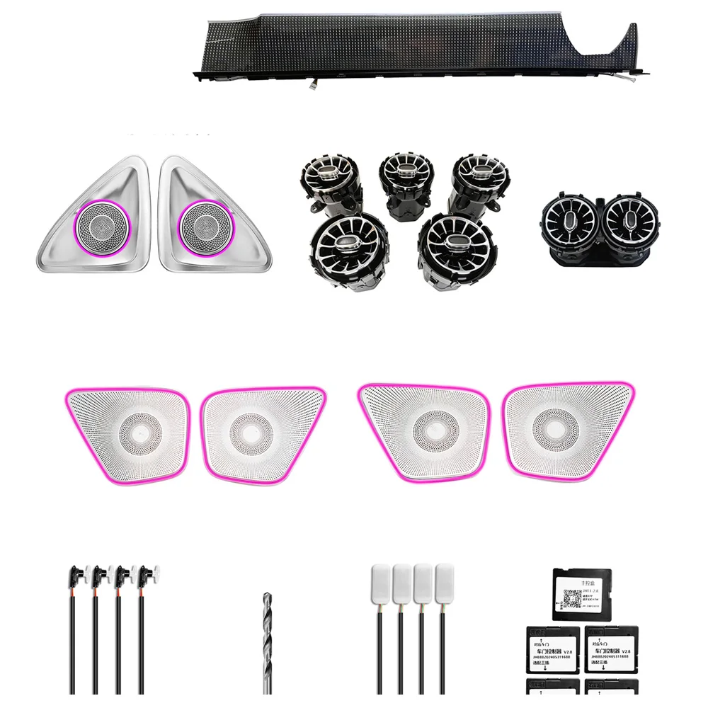 Для W177 W118 64-цветный светодиодный автомобильный вентиляционный отверстие турбины, выпускная насадка, окружающий свет, атмосфера, интерьер
Для W177 W118 64-цветный светодиодный автомобильный вентиляционный отверстие турбины, выпускная насадка, окружающий свет, атмосфера, интерьер