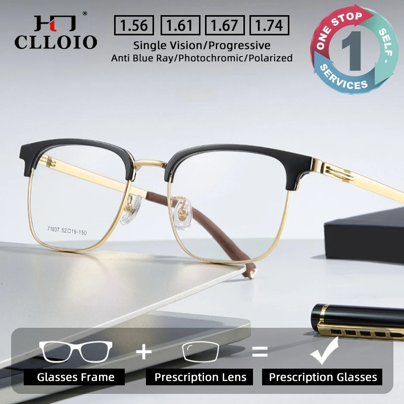 CLLOIO Business Comfortable Alloy Prescription Glasses Anti Blue Light Eyebrow Frame Myopia Glasses Progressive Reading Eyewear
CLLOIO Business Comfortable Alloy Prescription Glasses Anti Blue Light Eyebrow Frame Myopia Glasses Progressive Reading Eyewear