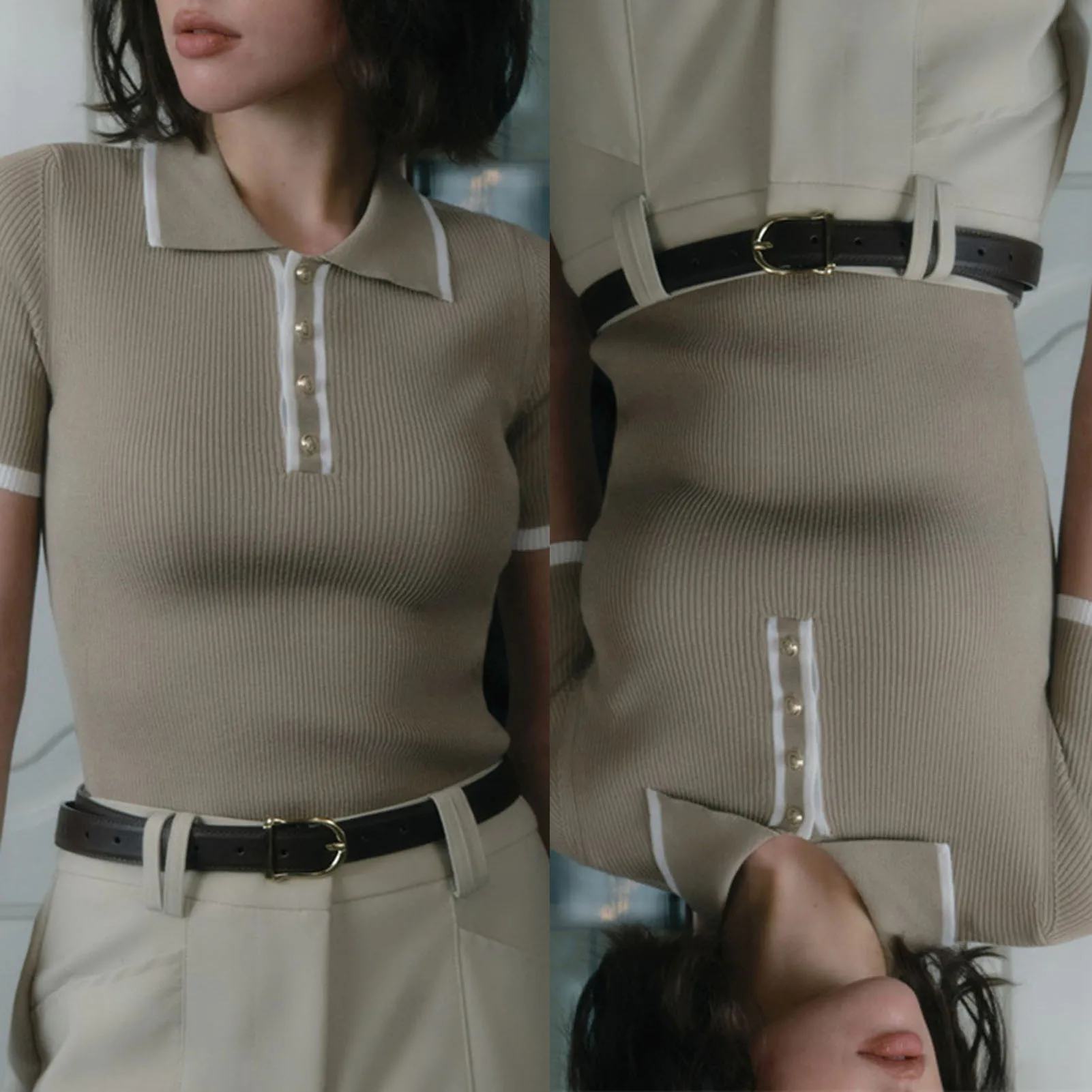 Knit Sweater Pullover Women Short Sleeve Patchwork Slim Lapel Elegant Contrast Knitwear Top Female Skinny Ribbed Pullover
Knit Sweater Pullover Women Short Sleeve Patchwork Slim Lapel Elegant Contrast Knitwear Top Female Skinny Ribbed Pullover