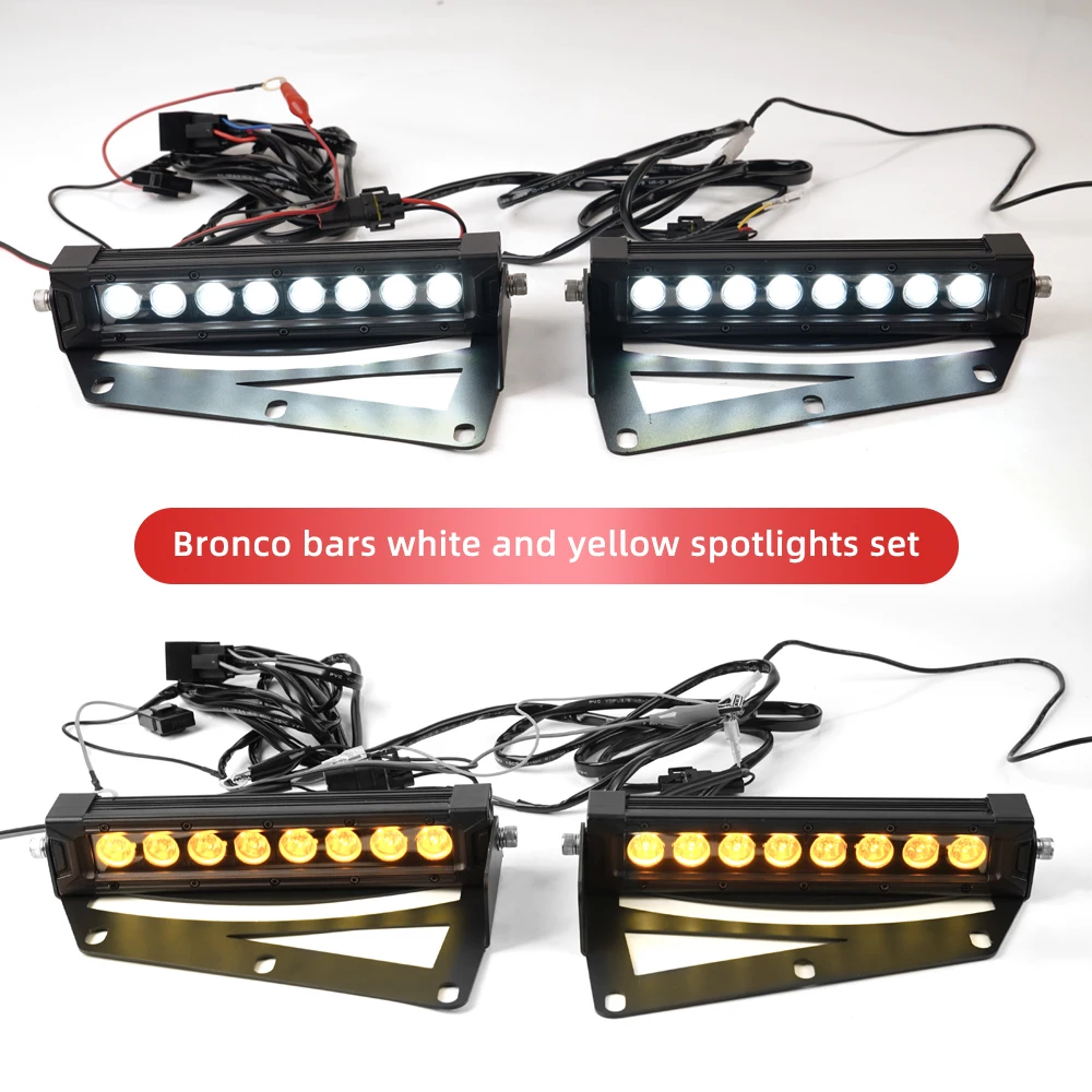 Bumper Mount LED Light Bar Kit Compatible with 2021+ Ford Bronco , include 40W LED Lightbar,Mounting Bracket,Switche with relays
Bumper Mount LED Light Bar Kit Compatible with 2021+ Ford Bronco , include 40W LED Lightbar,Mounting Bracket,Switche with relays