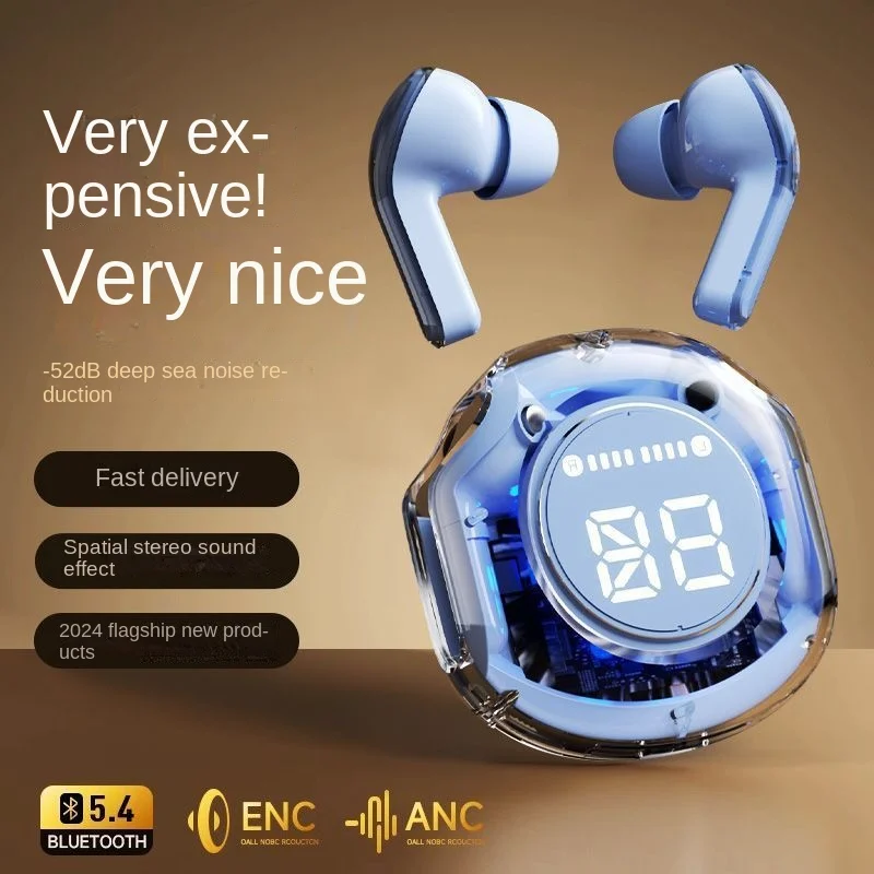 Wireless Bluetooth Headset Transparent Headphones LED Power Digital Display Stereo Sound Earphones for Sports Working
Wireless Bluetooth Headset Transparent Headphones LED Power Digital Display Stereo Sound Earphones for Sports Working