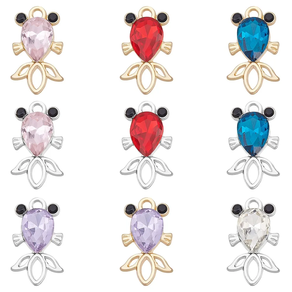 54Pcs 9 Colors Alloy Charms with Rhinestone Mixed Color 20x11.5x4.5mm Hole: 1.8mm 6pcs/color
54Pcs 9 Colors Alloy Charms with Rhinestone Mixed Color 20x11.5x4.5mm Hole: 1.8mm 6pcs/color