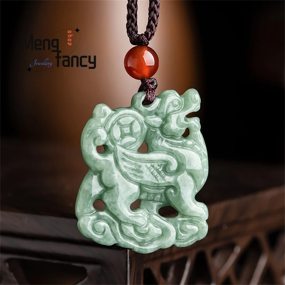 Natural A Goods Jade Bean Green Money Kirin Ice Jade Pendant Men's Jade Necklace Women's Pendant Natural Stone Pendant Gifts
Natural A Goods Jade Bean Green Money Kirin Ice Jade Pendant Men's Jade Necklace Women's Pendant Natural Stone Pendant Gifts