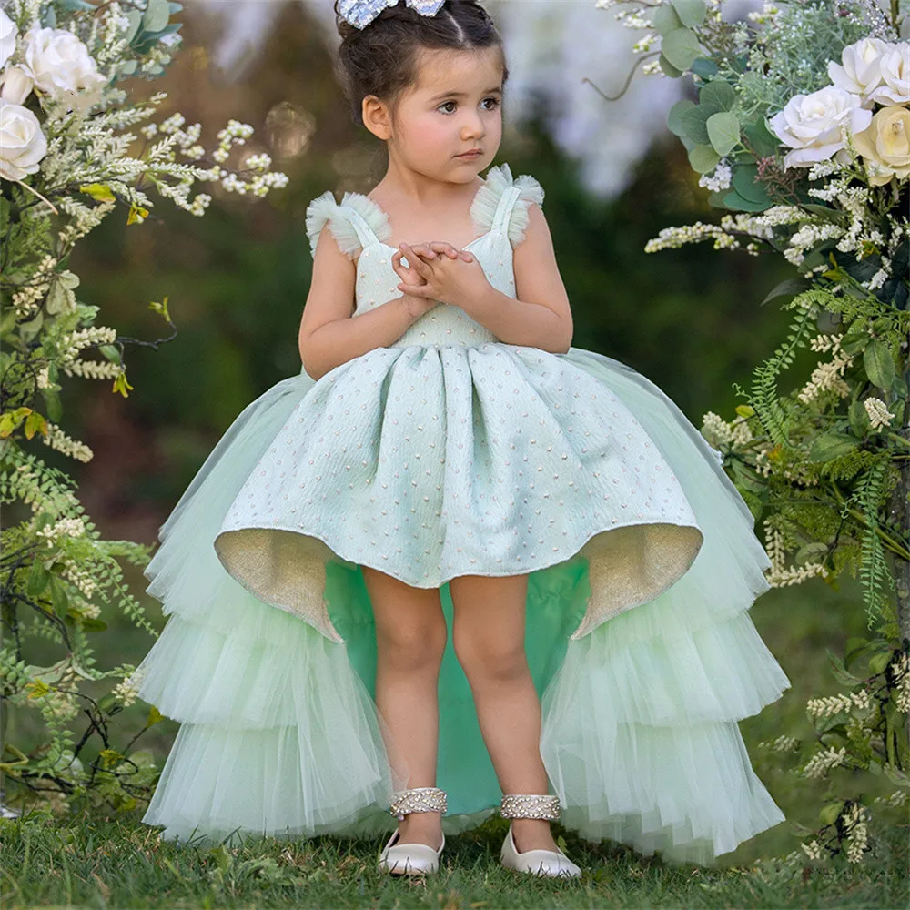New Flower Girl Dresses for Wedding Puffy Tiered Tulle Train Kids Birthday Party Dress First Communion Gown
New Flower Girl Dresses for Wedding Puffy Tiered Tulle Train Kids Birthday Party Dress First Communion Gown