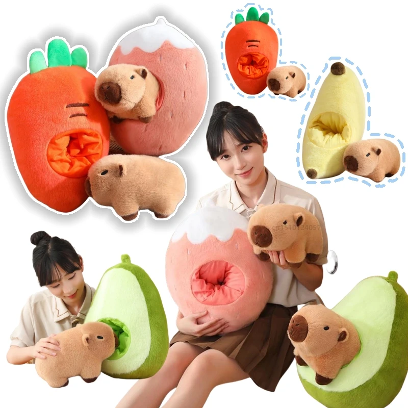 Cartoon Fruit Series Plush Turned Capybara Strawberry Banana Carrot Dolls Animals into Nest Soft Pillow Toys Birthday Presents
Cartoon Fruit Series Plush Turned Capybara Strawberry Banana Carrot Dolls Animals into Nest Soft Pillow Toys Birthday Presents