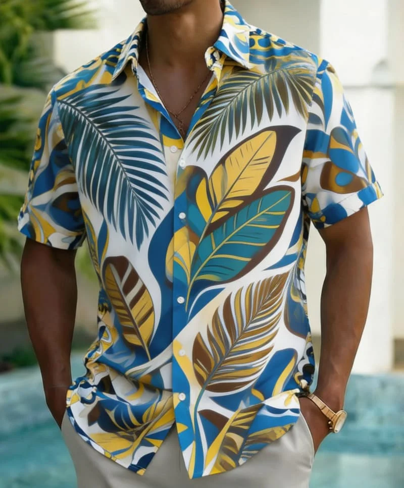 Men's Ethnic Geometric Print Short Sleeve Shirt, for Vacation Looks, Party Outfits, Street Style & Daily Fashion
Men's Ethnic Geometric Print Short Sleeve Shirt, for Vacation Looks, Party Outfits, Street Style & Daily Fashion