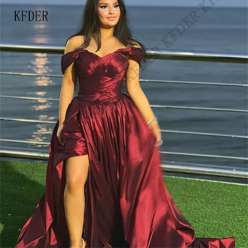 Burgundy Satin Off The Shoulder Evening Dress 2026 Long Prom Dress Formal Evening Robes de Soirée Women Elegant Banquet
Burgundy Satin Off The Shoulder Evening Dress 2026 Long Prom Dress Formal Evening Robes de Soirée Women Elegant Banquet