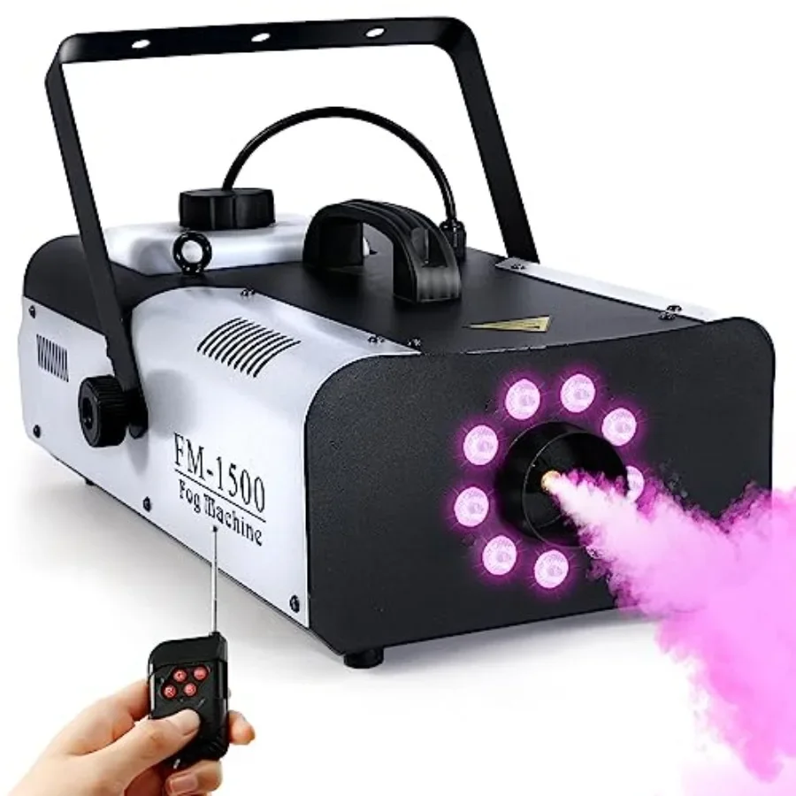 Fog Machine with Lights, 1500W Smoke Machine RGB 9 LED Lights for DJ Halloween Wedding Party Stage with Remote Control…
Fog Machine with Lights, 1500W Smoke Machine RGB 9 LED Lights for DJ Halloween Wedding Party Stage with Remote Control…