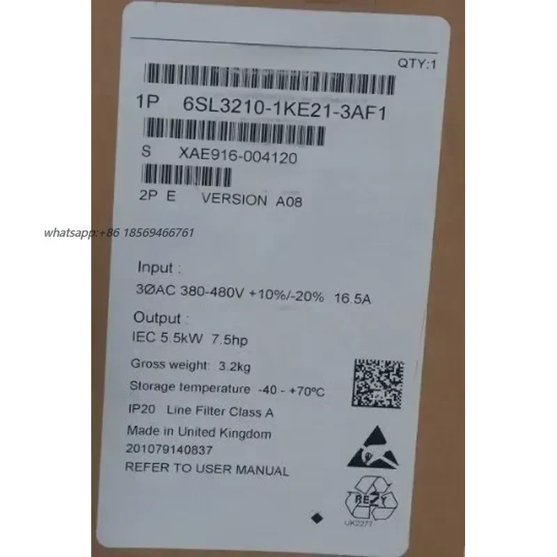 2026 Brand New 6SL3210-1KE21-3AF1 6SL3210-1KE14-3AF2 6SL3210-1KE21-7AF1 Fast Delivey
2026 Brand New 6SL3210-1KE21-3AF1 6SL3210-1KE14-3AF2 6SL3210-1KE21-7AF1 Fast Delivey